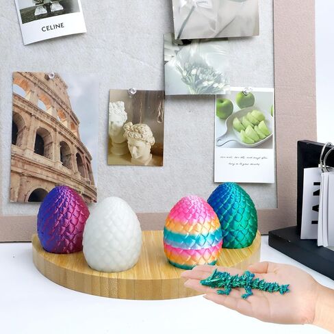 4pcs بيض التنين المطبوع ثلاثية الأبعاد مع التنين في الداخل ، لعبة Mini Mystery Egg Egg Toy Crystal Toy ، هدايا ديكور المكتب المنزلي ، مجموعة لعبة الحيوانات المطبوعة ثلاثية الأبعاد (مجموعة B) in Kuwait