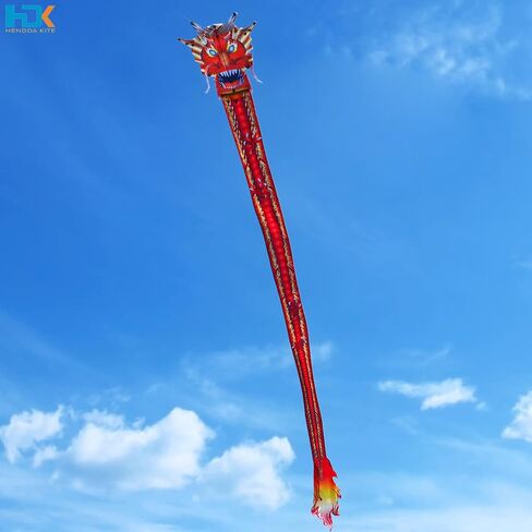 HENGDA KITE Legendary Dragon Kite,for Kids and Adults,Easy to Fly,Excellent Fabric and Structure Design,Suitable for Square, Beach, Grass, Park,Excellent Gift,(35x157) in in Kuwait