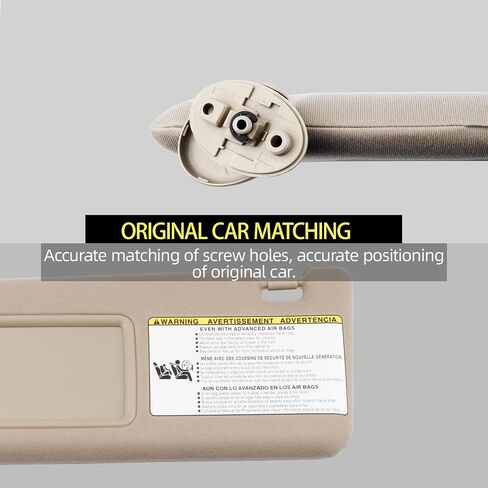 Dasbecan Left Driver Side Sun Visor Compatible with Toyota Tacoma 2005 2006 2007 2008 2009 2010 2011 2012 2013 2014 2015 Visor Assembly Without Light 74320-04181-E1 Beige in Kuwait