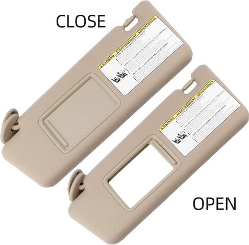 Dasbecan Left Driver Side Sun Visor Compatible with Toyota Tacoma 2005 2006 2007 2008 2009 2010 2011 2012 2013 2014 2015 Visor Assembly Without Light 74320-04181-E1 Beige in Kuwait