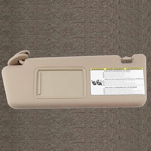 Dasbecan Left Driver Side Sun Visor Compatible with Toyota Tacoma 2005 2006 2007 2008 2009 2010 2011 2012 2013 2014 2015 Visor Assembly Without Light 74320-04181-E1 Beige in Kuwait