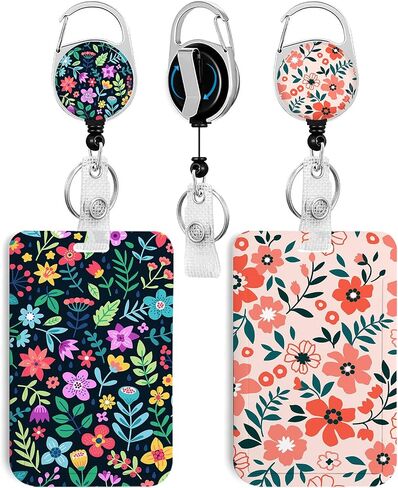 2 Pack Cute Cat and Shark ID Badge Holder with Clip Badge Reels Retractable Heavy Duty,Keychain，ID Holder for School Nurse Office in Saudi Arabia
