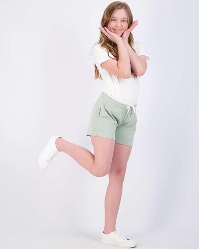 Real Essentials 4-Pack: Girl's Mesh Active Athletic Performance Sport Shorts for Girls with Pockets in Kuwait