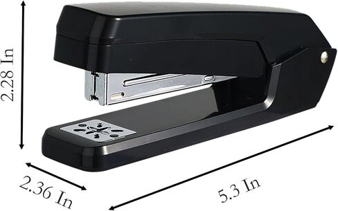 Rotatable Desktop Staples, 5.3 Inch Labor Saving Black Stapler for About 25 Sheets Capacity with 1000 Pcs No.12 Staples (Black) in Saudi Arabia