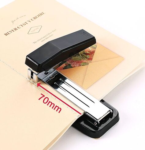 Rotatable Desktop Staples, 5.3 Inch Labor Saving Black Stapler for About 25 Sheets Capacity with 1000 Pcs No.12 Staples (Black) in Saudi Arabia