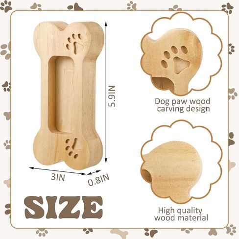 2 PCS Dog Business Card Holder Wooden Desk Dog Dog Card Stand Pet Paw Print Farmhouse Business Organizer for Office Tabletop Desk (Walnut Color) in Kuwait