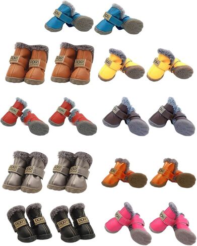 Muloo Dog Snow Booties Sock Boot Rain Booties Non-Slip Waterproof Breathable Wearable for Small Medium and Large Dogs, 5#, Yellow in Kuwait