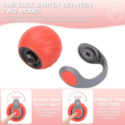 Speed Moving Tail 2.0 3.0 Interactive Cat Toy Ball for Bored Indoor Moving Cat Toy Smart Ball Rechargeable Automatic Mouse Chasing Toy Two Speed Adjustment (Orange) in Saudi Arabia