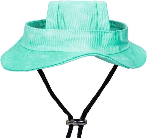 Dogs and Cats Sunshade Anti-Strangulation Hat Anti-Peeling Ears Adjustable Rope Buckle Bucket Hat Pet Supplies (Wathet Blue, Small) in Saudi Arabia