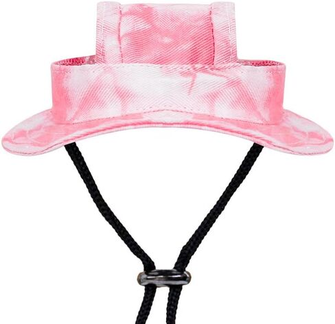 Dogs and Cats Sunshade Anti-Strangulation Hat Anti-Peeling Ears Adjustable Rope Buckle Bucket Hat Pet Supplies (Wathet Blue, Small) in Saudi Arabia