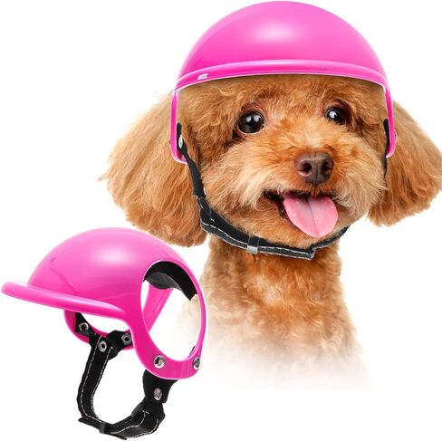 Goaste Dog Helmet for Small Dog, Pet Motorcycle Helmet with Ear Holes, Doggy Safety Hat with Adjustable Belt, Puppy Cat Hard Cap for Outdoor Walking, Biking, Riding, Driving (Small) in Saudi Arabia