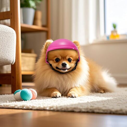 Goaste Dog Helmet for Small Dog, Pet Motorcycle Helmet with Ear Holes, Doggy Safety Hat with Adjustable Belt, Puppy Cat Hard Cap for Outdoor Walking, Biking, Riding, Driving (Small) in Saudi Arabia