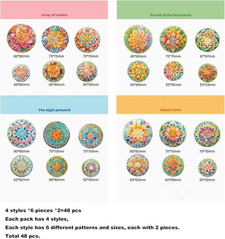 capasin Mandala Stickers 48 Pcs PET Kit for Scrapbooking Waterproof Clear Sticker Junk Journaling Supplies Journal Diary Planner Collage Laptop Paper Crafts Outlines Glitter Shiny Decorative Decals in Saudi Arabia
