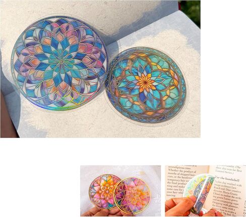 capasin Mandala Stickers 48 Pcs PET Kit for Scrapbooking Waterproof Clear Sticker Junk Journaling Supplies Journal Diary Planner Collage Laptop Paper Crafts Outlines Glitter Shiny Decorative Decals in Saudi Arabia