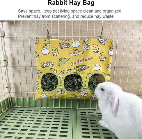 2Pcs Rabbit Hay Feeder Bag Guinea Pigs Hanging Hay Feeders Small Animal Hay Storage Bags for Rabbits Bunny Guinea Pigs Chinchillas Small Pets (Pink&Blue, Large) in Saudi Arabia