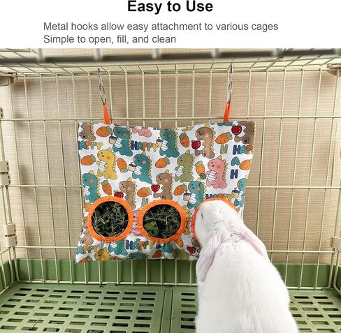 2Pcs Rabbit Hay Feeder Bag Guinea Pigs Hanging Hay Feeders Small Animal Hay Storage Bags for Rabbits Bunny Guinea Pigs Chinchillas Small Pets (Pink&Blue, Large) in Saudi Arabia