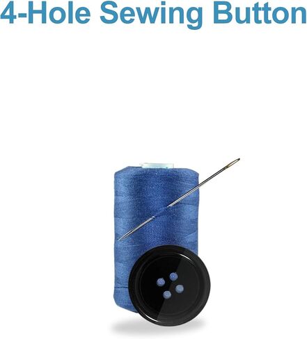 100 Pcs Premium Resin Sewing Buttons, 5 Sizes of Black Buttons, Flatback Button, 4-Hole Craft Button for Sewing, Suits, DIY and Decoration in Saudi Arabia