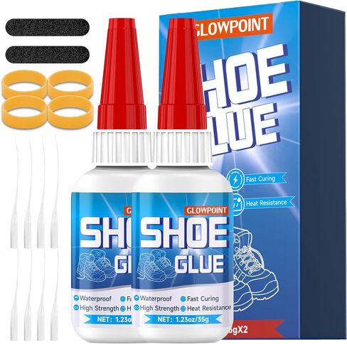 Glue 35G للأحذية ، إصلاح وحيد للأحذية ، لاصق قوي واضح للأحذية الرياضية ، الأحذية ، الجلود ، الكعب ، وأكثر من ذلك ، مع عصا الصنفرة ، والأشرطة المرنة والقطرات الدقيقة ، ومقاوم للماء - 1 حزمة in Kuwait