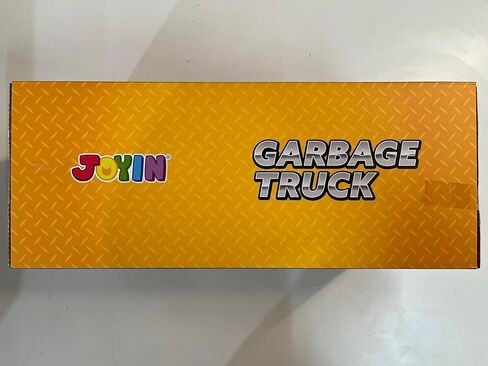 JOYIN Large Friction Powered Garbage Truck Toy Set, Includes Dumpster, Trash Bins, and Learning Cards for Kids, Orange in Saudi Arabia