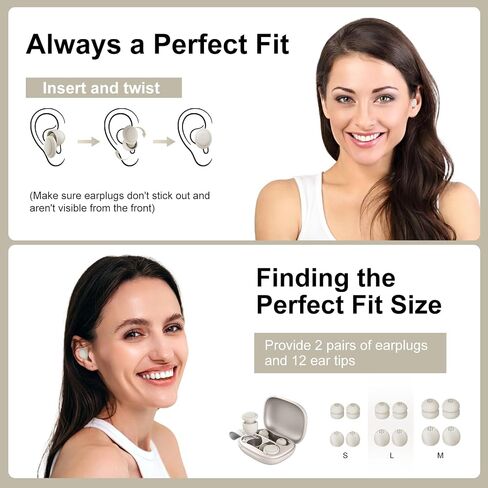 Ear Plugs, Reusable Earplugs Hearing Protection 28dB Noise Cancelling for Social Gatherings, Work, Study, Conversation – 6 Pairs Eartips in S/M/L – Flexible Silicone Soft in Kuwait