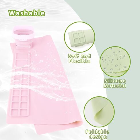 TRTYEF Silicone Painting Mat, 16 Color Dividers Craft Art Mat with Collapsible Cup, 20"X16" Silicone Paint Palette for DIY, Clay, Painting and Crafts (Pink) in Saudi Arabia