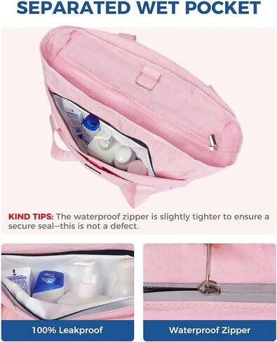 Fmeida Gym Bag with Shoe Compartment Expandable, Duffle Bag for Travel with Wet Pocket, Sports Duffels with Yoga Mat Strap, Personal Item Travel Bag Overnight Weekender Tote Bag for Women - Black in Kuwait