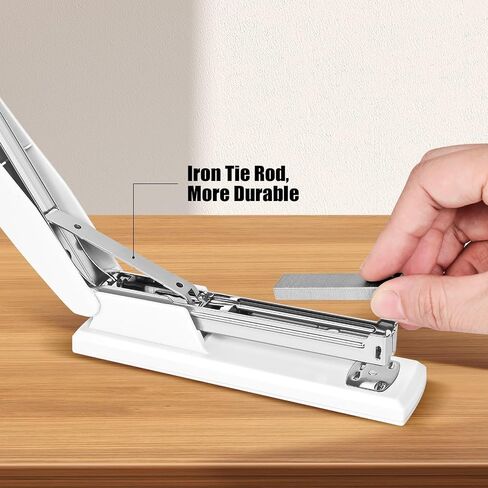 Stapler 25 Sheet Capacity with 1000 Staples and Staple Remover - Staplers for Desk, Non-Slip Office Stapler with Staples, White in Saudi Arabia