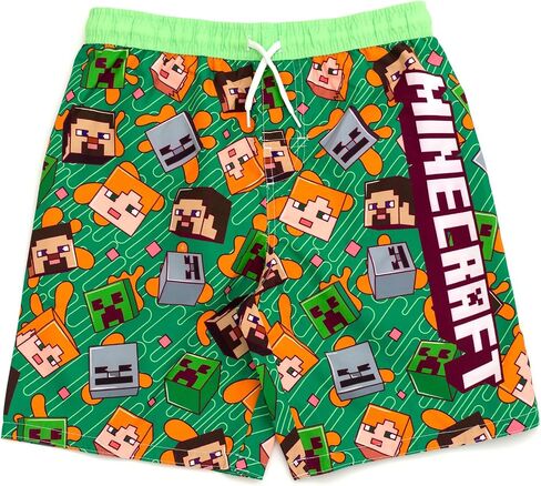 Minecraft UPF 50+ Swim Trunks Bathing Suit Toddler to Big Kid Sizes (4T - 18-20) in Kuwait