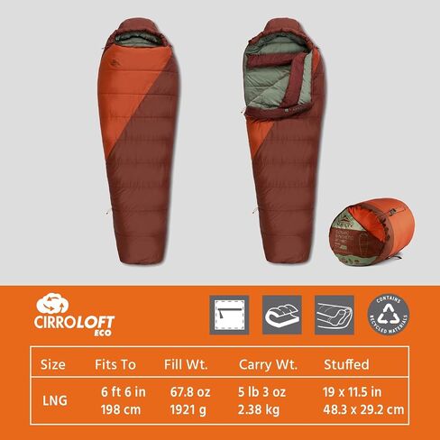 Kelty Cosmic Synthetic Fill 0 Degree Backpacking Sleeping Bag, Regular – Compression Straps, Stuff Sack Included in Kuwait