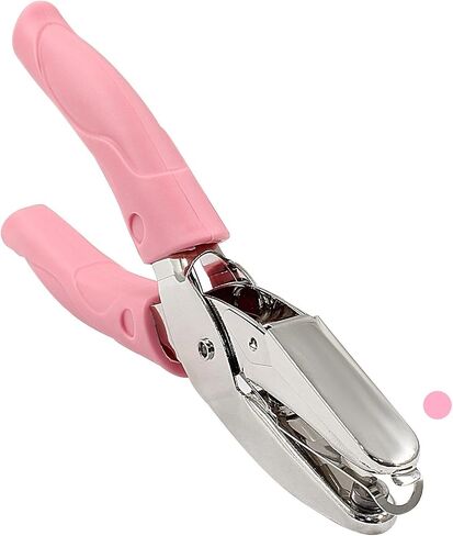 Murtenze 1 Pack Single Hole Punch 1/16" Handheld Hole Paper Punch for DIY Craft Paper Scrapbook Puncher with Pink Soft Thick Leather Cover(Round, 1/16 Inch) in Saudi Arabia