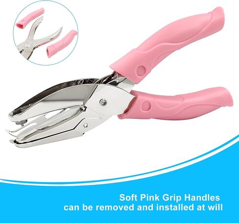 Murtenze 1 Pack Single Hole Punch 1/16" Handheld Hole Paper Punch for DIY Craft Paper Scrapbook Puncher with Pink Soft Thick Leather Cover(Round, 1/16 Inch) in Saudi Arabia
