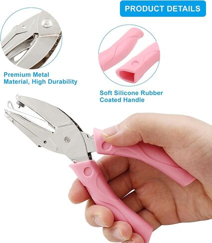Murtenze 1 Pack Single Hole Punch 1/16" Handheld Hole Paper Punch for DIY Craft Paper Scrapbook Puncher with Pink Soft Thick Leather Cover(Round, 1/16 Inch) in Saudi Arabia