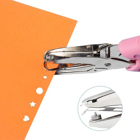 Murtenze 1 Pack Single Hole Punch 1/16" Handheld Hole Paper Punch for DIY Craft Paper Scrapbook Puncher with Pink Soft Thick Leather Cover(Round, 1/16 Inch) in Saudi Arabia