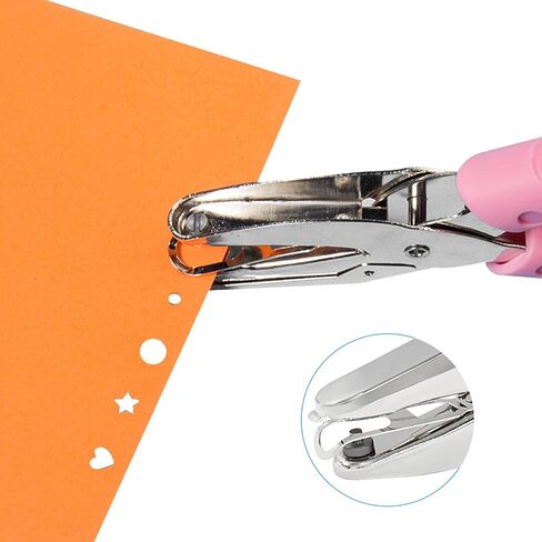 Murtenze 1 Pack Single Hole Punch 1/16" Handheld Hole Paper Punch for DIY Craft Paper Scrapbook Puncher with Pink Soft Thick Leather Cover(Round, 1/16 Inch) in Saudi Arabia