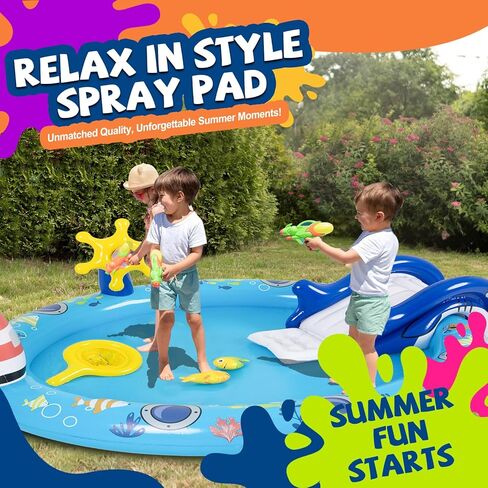 DIMAR GARDEN Inflatable Kids Swimming Pool Water Slide Pool Play Center in Kuwait