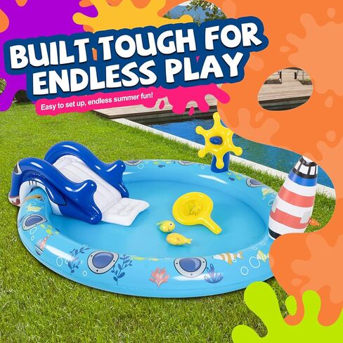 DIMAR GARDEN Inflatable Kids Swimming Pool Water Slide Pool Play Center in Kuwait