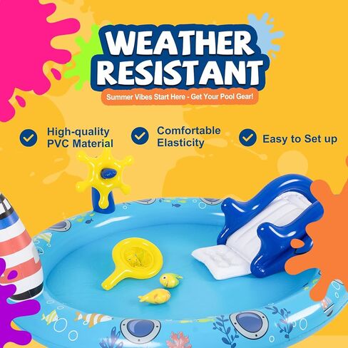 DIMAR GARDEN Inflatable Kids Swimming Pool Water Slide Pool Play Center in Kuwait