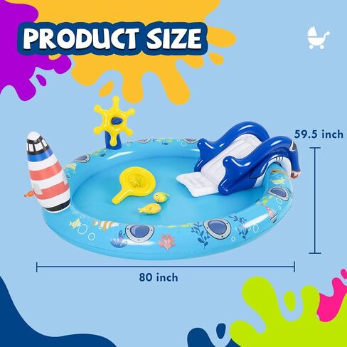DIMAR GARDEN Inflatable Kids Swimming Pool Water Slide Pool Play Center in Kuwait