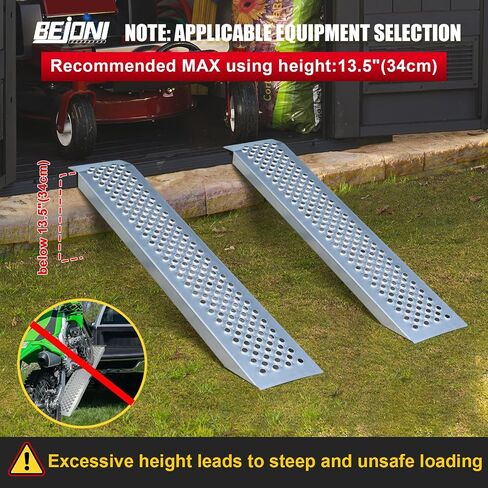 BEJONI 59" L Steel Loading Ramps for Pickup Trucks, 1300lbs Capacity Folding Motorcycle Ramps with Non-Slip Surface, Portable Truck Loading Ramps for Lawn Mower, ATV, Dirt Bike, Trailer, Pack of 2 in Saudi Arabia