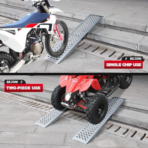 BEJONI 59" L Steel Loading Ramps for Pickup Trucks, 1300lbs Capacity Folding Motorcycle Ramps with Non-Slip Surface, Portable Truck Loading Ramps for Lawn Mower, ATV, Dirt Bike, Trailer, Pack of 2 in Saudi Arabia