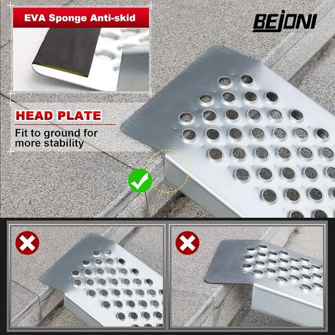 BEJONI 59" L Steel Loading Ramps for Pickup Trucks, 1300lbs Capacity Folding Motorcycle Ramps with Non-Slip Surface, Portable Truck Loading Ramps for Lawn Mower, ATV, Dirt Bike, Trailer, Pack of 2 in Saudi Arabia