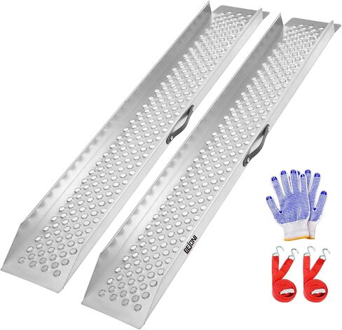 BEJONI 59" L Steel Loading Ramps for Pickup Trucks, 1300lbs Capacity Folding Motorcycle Ramps with Non-Slip Surface, Portable Truck Loading Ramps for Lawn Mower, ATV, Dirt Bike, Trailer, Pack of 2 in Saudi Arabia