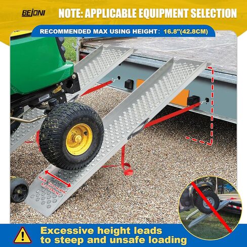BEJONI 59" L Steel Loading Ramps for Pickup Trucks, 1300lbs Capacity Folding Motorcycle Ramps with Non-Slip Surface, Portable Truck Loading Ramps for Lawn Mower, ATV, Dirt Bike, Trailer, Pack of 2 in Saudi Arabia