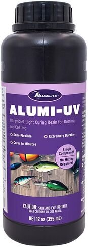 Alumilite Alumi-UV 12 Oz, Fast Curing, High Gloss, Clear UV Resin, Ideal for Crafts, Jewelry, Glossy Look Resin Forr Doming and Coating, Perfect for Fishing Lures, and Coasters in Kuwait