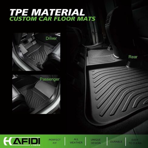 HAFIDI® Floor Mats & Cargo Liner Set Fit For 2023 2024 2025 Honda CRV Hybrid & 2023 2024 2025 Honda CRV All Weather Protection TPE Anti-Slip Automotive Full Set Floor Liners Custom Accessories - Black in Kuwait