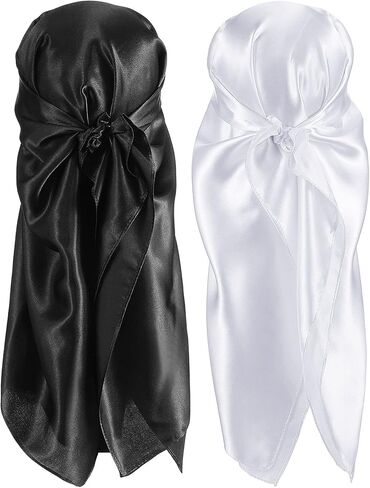 SATINIOR 35 Inch Silk Head Scarf 2 Pcs Large Square Neck Scarf Sleeping Hair Wrapping Satin Scarf for Women in Saudi Arabia