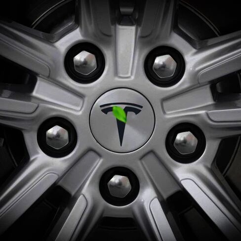 ملصقات شعار T Emblem لإطار العجلة المركزية 5 قطع متوافقة مع طراز Tesla Model Y in Kuwait