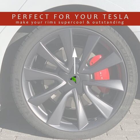ملصقات شعار T Emblem لإطار العجلة المركزية 5 قطع متوافقة مع طراز Tesla Model Y in Kuwait
