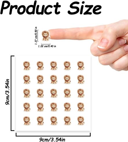 AHANDMAKER 500Pcs Self-Adhesive Planner Stickers, Lion Stickers Cute Lion Paper Decals for Planner Calendar Scrapbook Crafting Arts Party Decor Gift Bag Seal Theme Party Decor Kids DIY, 0.5 Inch in Saudi Arabia