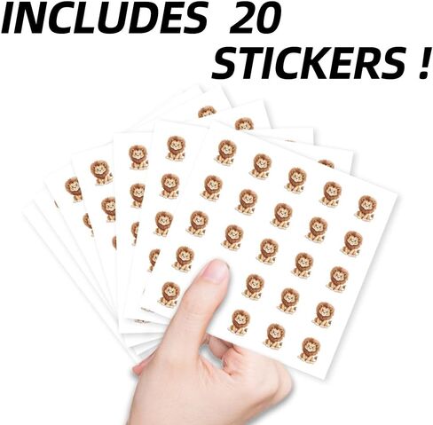 AHANDMAKER 500Pcs Self-Adhesive Planner Stickers, Lion Stickers Cute Lion Paper Decals for Planner Calendar Scrapbook Crafting Arts Party Decor Gift Bag Seal Theme Party Decor Kids DIY, 0.5 Inch in Saudi Arabia